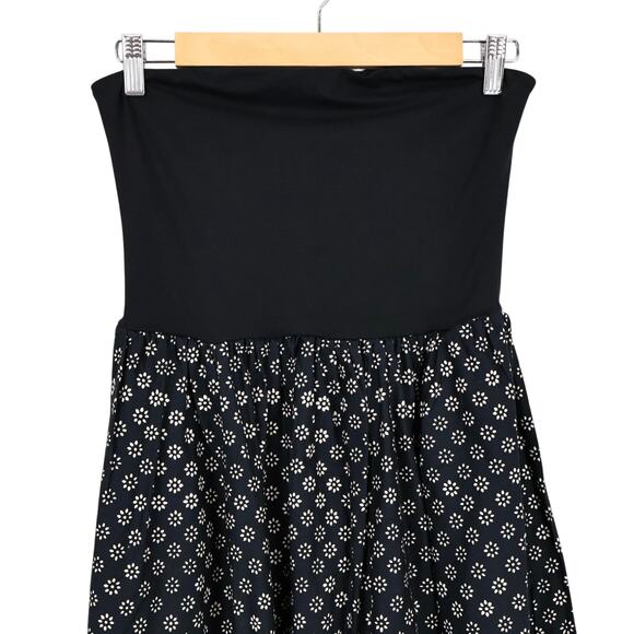 NWT J.Crew Strapless Stretch A-Line Mixy Midi Dress Block Print Black Size Small - Picture 6 of 11